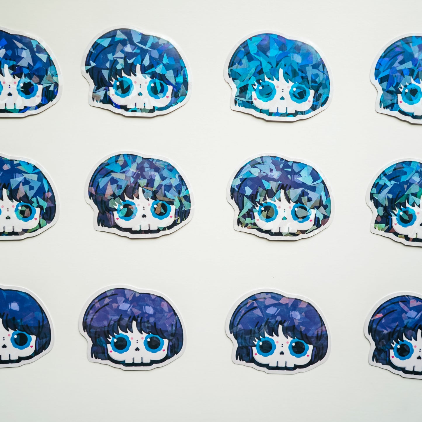 Akane Tendo Skull Bubble-free sticker (Vinyl Holographic Broken Glass)