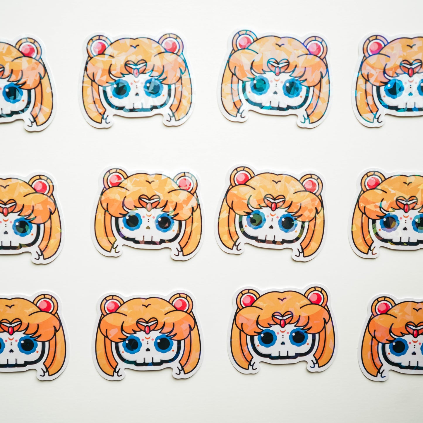 Sailor Moon Skull Bubble-free sticker (Vinyl Holographic Broken Glass)