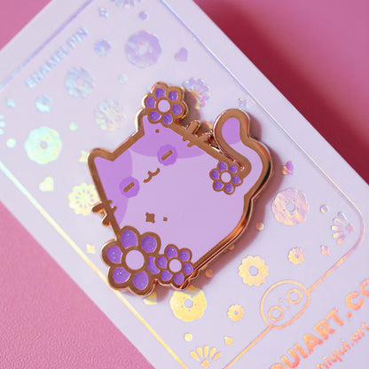 [BUNDLE] Floral Cats Gold Plated Hard Enamel Pins