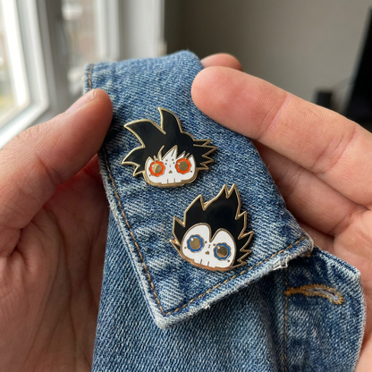 [BUNDLE] Goku + Vegeta Skull Gold Plated Hard Enamel Pins