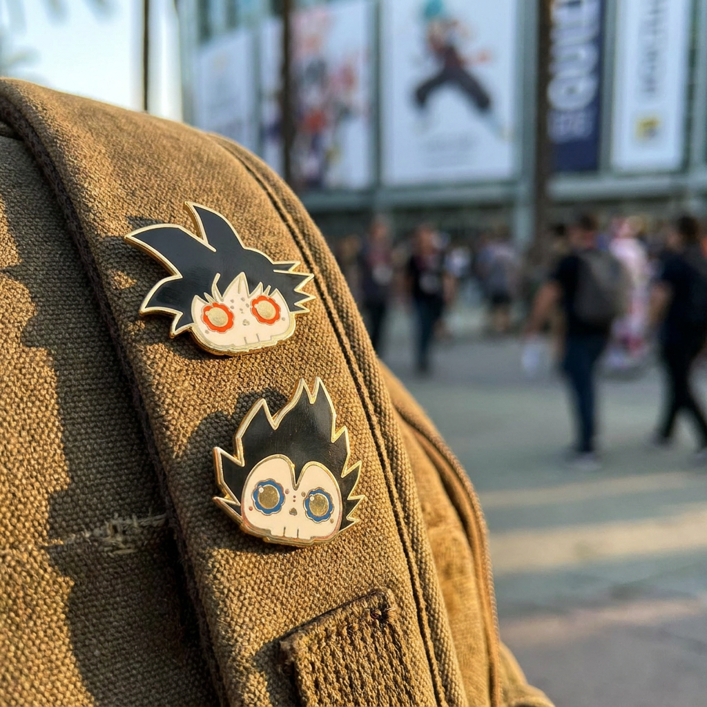 [BUNDLE] Goku + Vegeta Skull Gold Plated Hard Enamel Pins