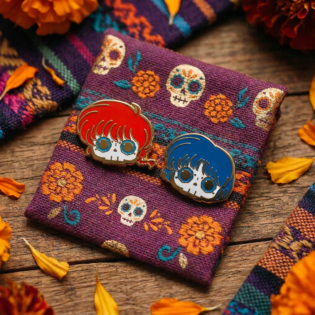 [BUNDLE] Ranma 1/2 + Akane Tendo Skull Gold Plated Hard Enamel Pins