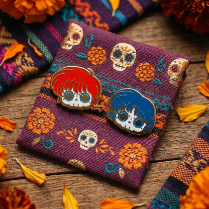 [BUNDLE] Ranma 1/2 + Akane Tendo Skull Gold Plated Hard Enamel Pins