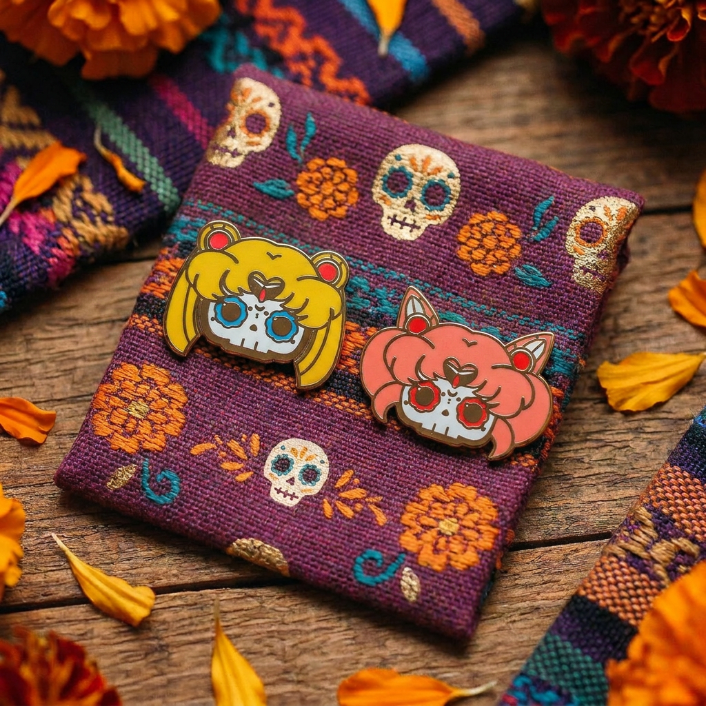 [BUNDLE] Sailor Moon + Chibi Moon Skull Gold Plated Hard Enamel Pins