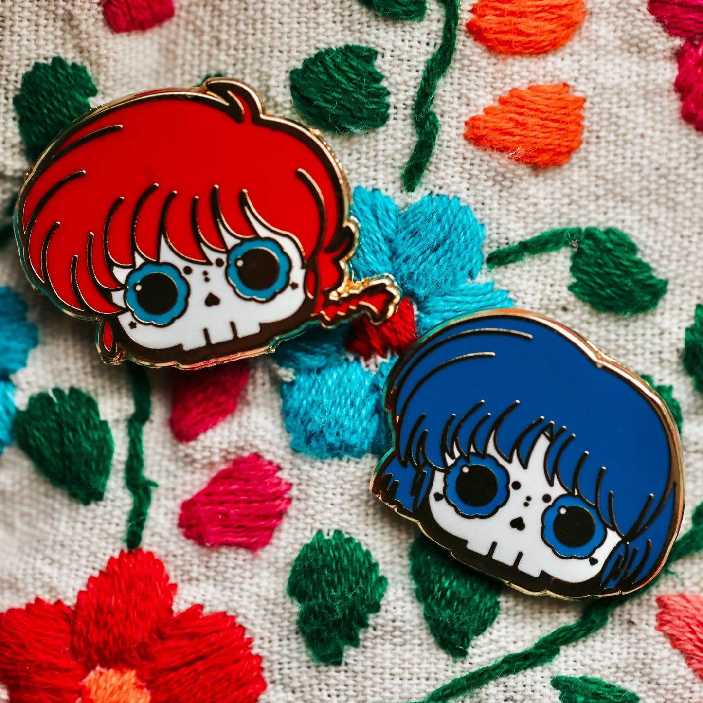 Ranma 1/2 Skull Gold Plated Hard Enamel Pin