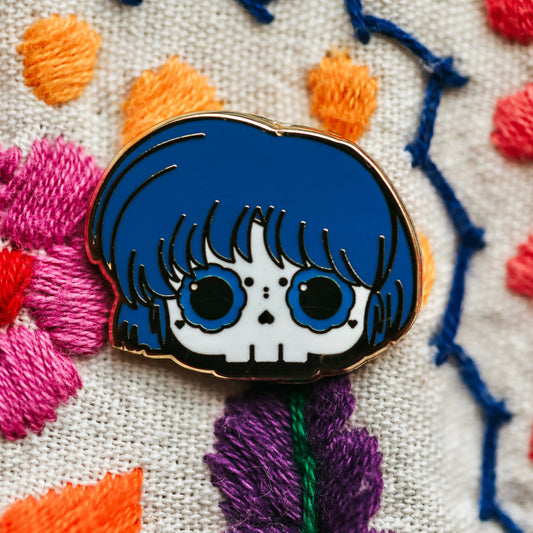 Akane Tendo Skull Gold Plated Hard Enamel Pin