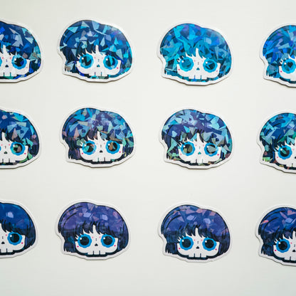 Akane Tendo Skull Bubble-free sticker (Vinyl Holographic Broken Glass)