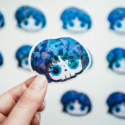 Akane Tendo Skull Bubble-free sticker (Vinyl Holographic Broken Glass)