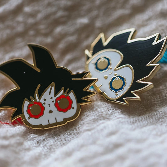 [BUNDLE] Goku + Vegeta Skull Gold Plated Hard Enamel Pins