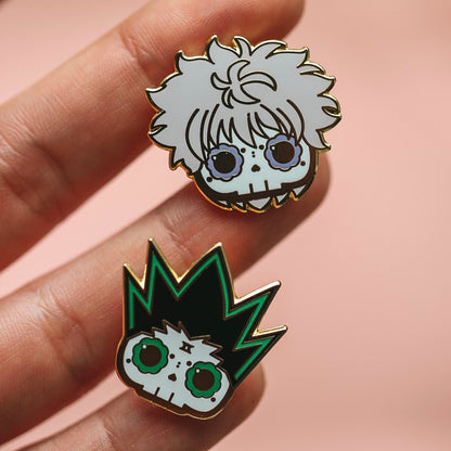 [BUNDLE] Gon + Killua Skull Gold Plated Hard Enamel Pins