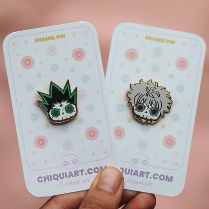 [BUNDLE] Gon + Killua Skull Gold Plated Hard Enamel Pins
