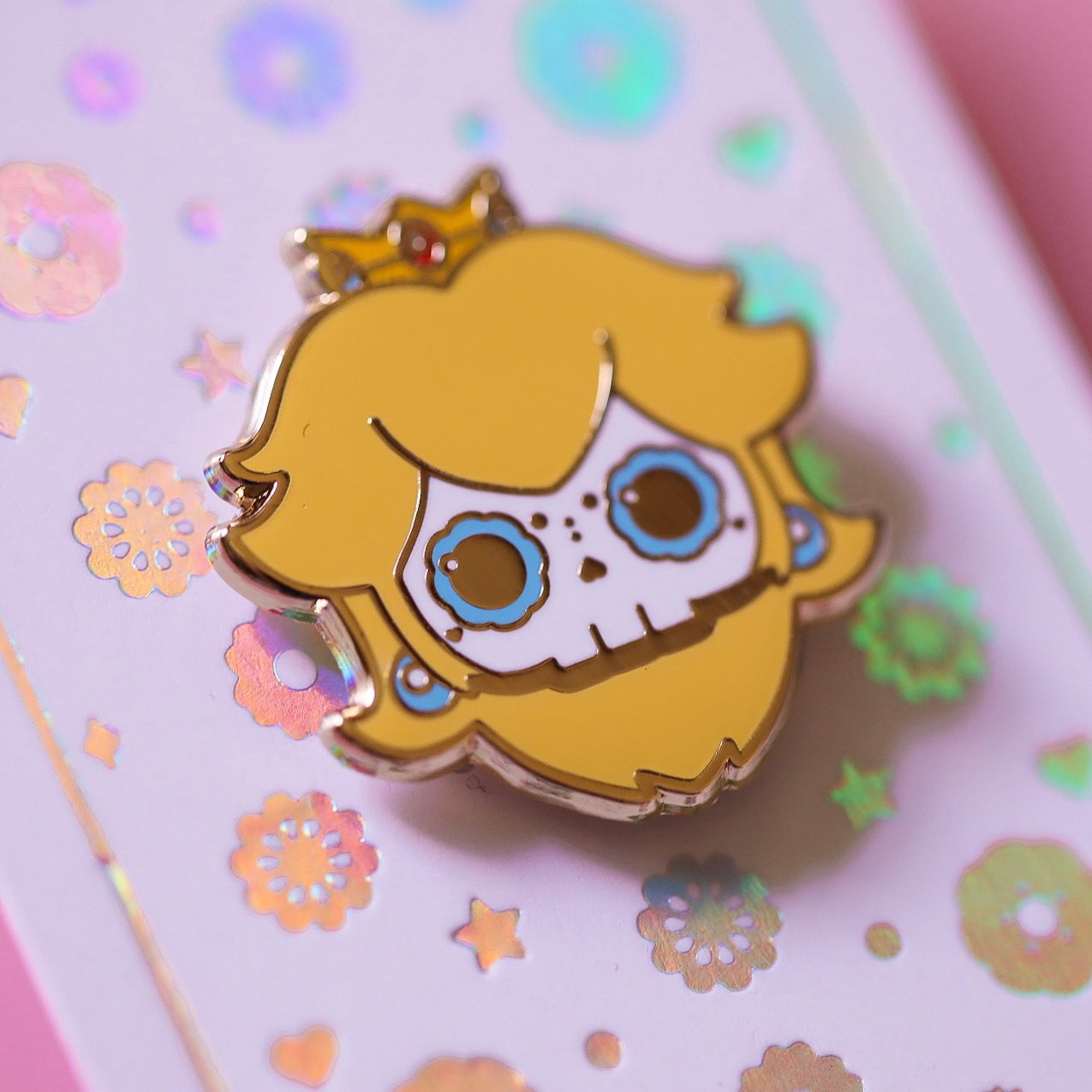 [BUNDLE] Peach + Bowser Skull Gold Plated Hard Enamel Pins