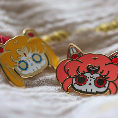 [BUNDLE] Sailor Moon + Chibi Moon Skull Gold Plated Hard Enamel Pins