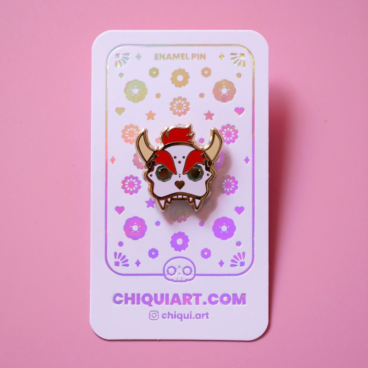 Bowser Skull Gold Plated Hard Enamel Pins