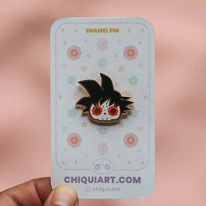 Goku Skull Gold Plated Hard Enamel Pin