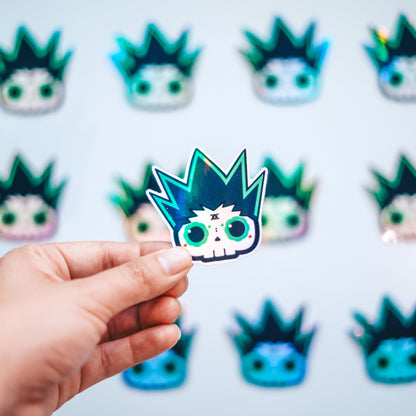 [BUNDLE] Gon + Killua + Hisoka Skull Bubble-Free Sticker (Glossy Vinyl Holographic)