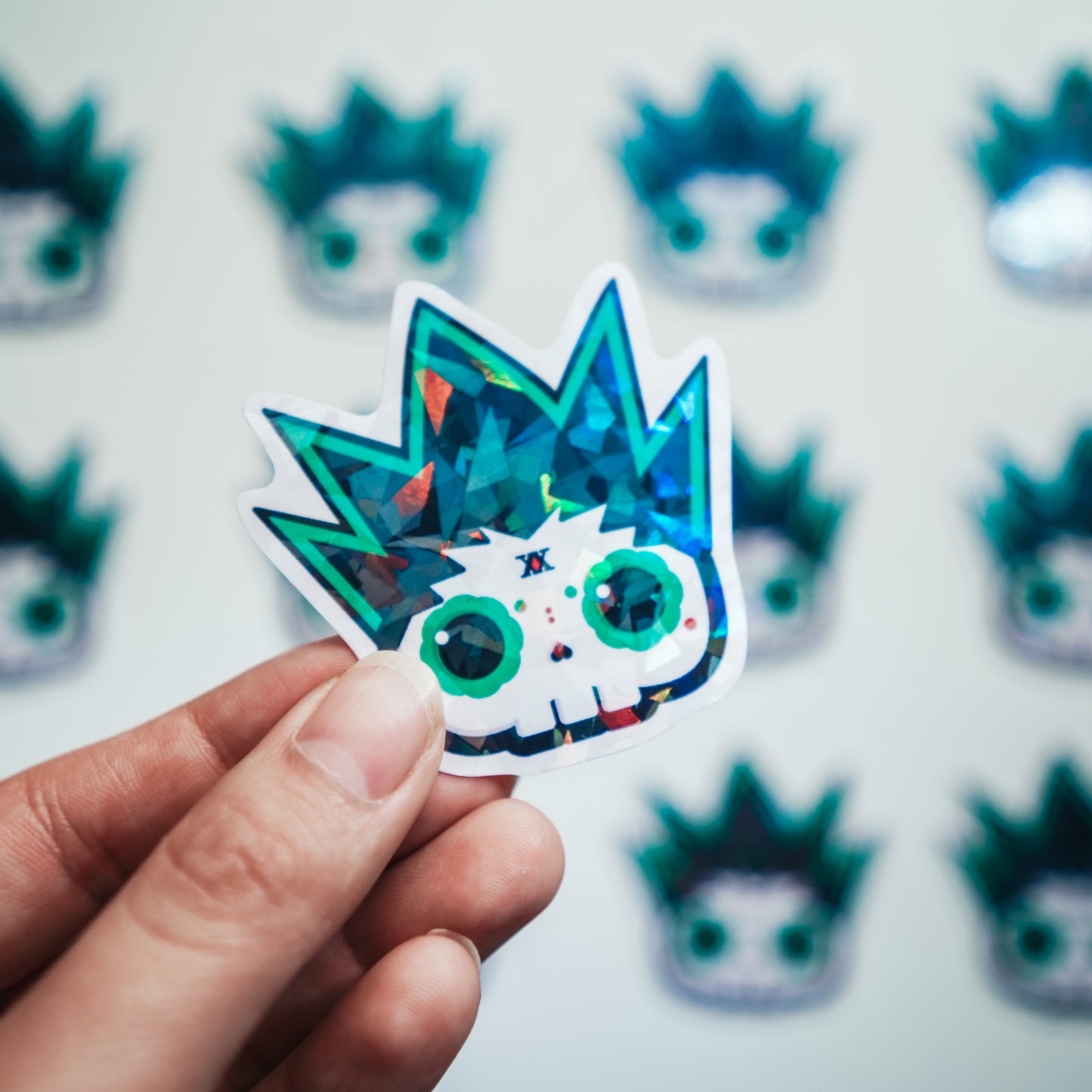 Gon Skull Bubble-free sticker (Vinyl Holographic Broken Glass)