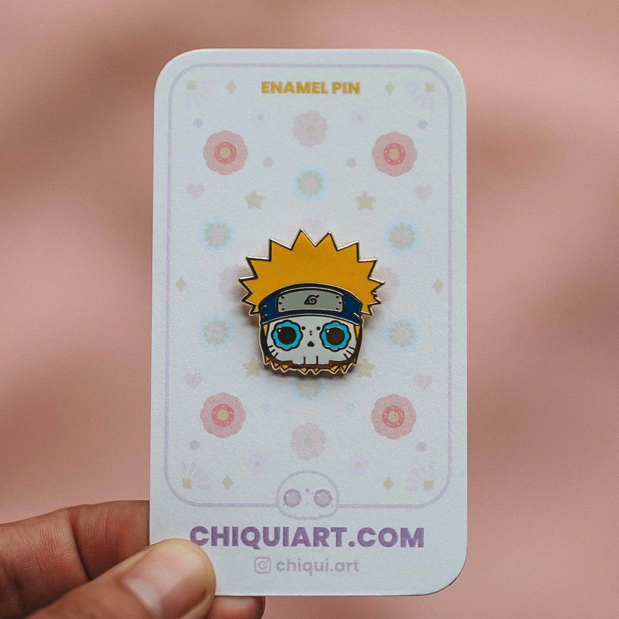 Naruto Uzumaki Skull Gold Plated Hard Enamel Pin