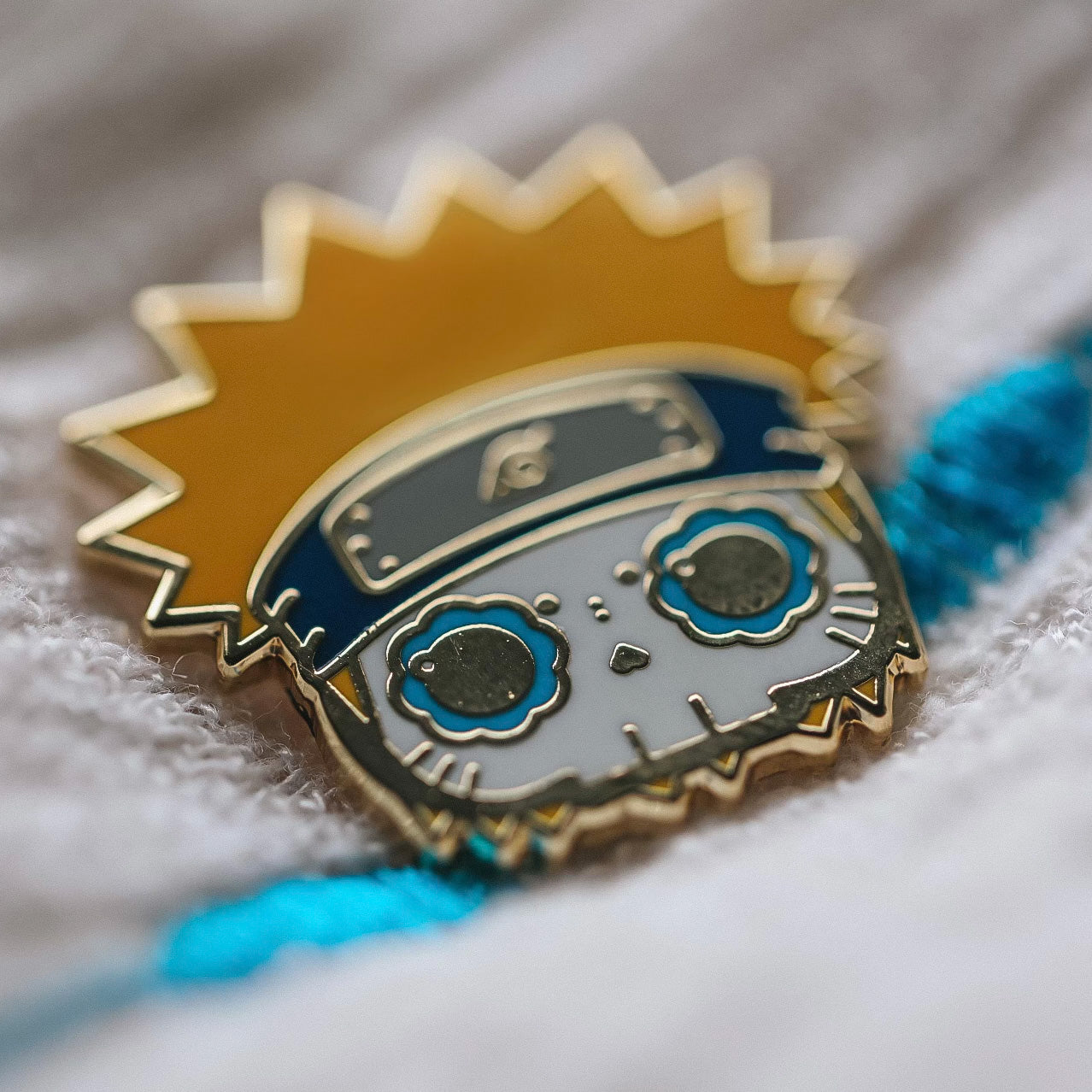 Naruto Uzumaki Skull Gold Plated Hard Enamel Pin