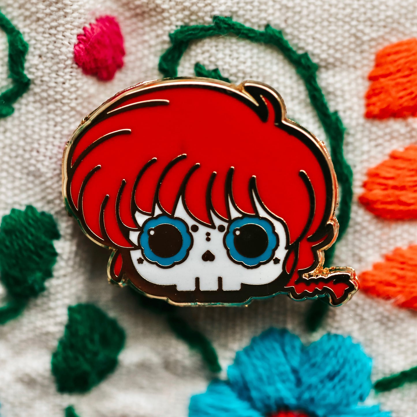 Ranma 1/2 Skull Gold Plated Hard Enamel Pin