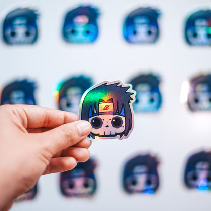 [BUNDLE] Naruto + Sasuke + Sakura Skull Bubble-Free Sticker (Glossy Vinyl Holographic)